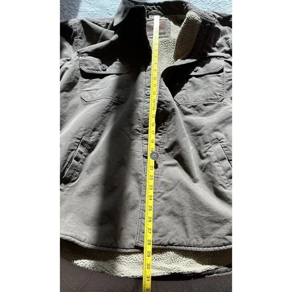 Vtg OUTDOOR LIFE Men's XL Fleece Lined Coat Jacket Cotton Brown Denim Hunting - Picture 8 of 16